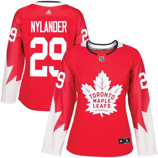2017 NHL Toronto Maple Leafs women #29 William Nylander red jersey